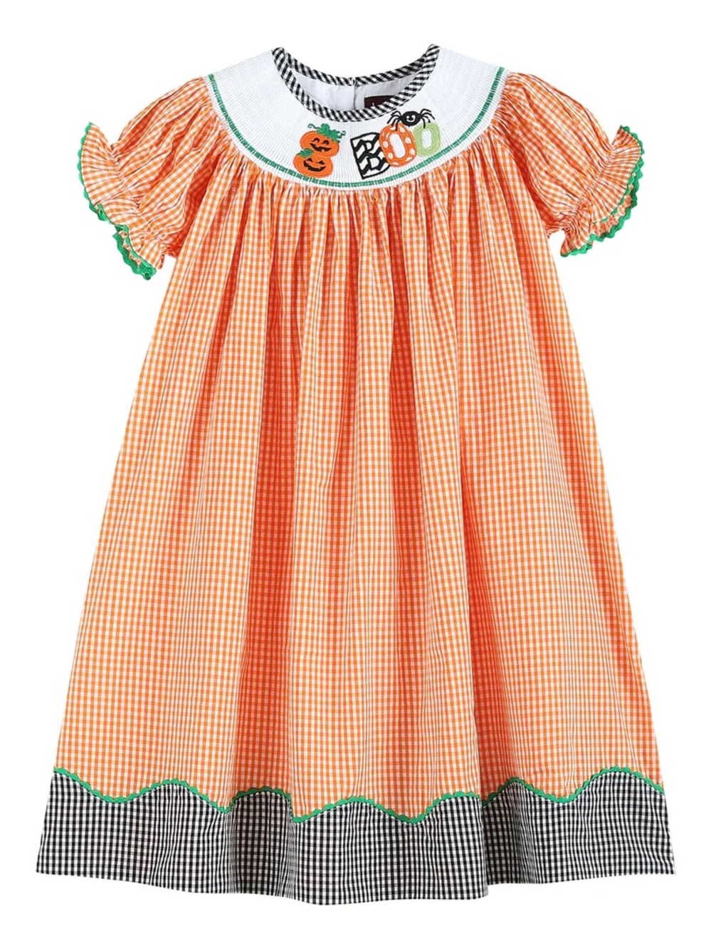 Lil Cactus Boo Gingham Smocked Halloween Dress size 4T